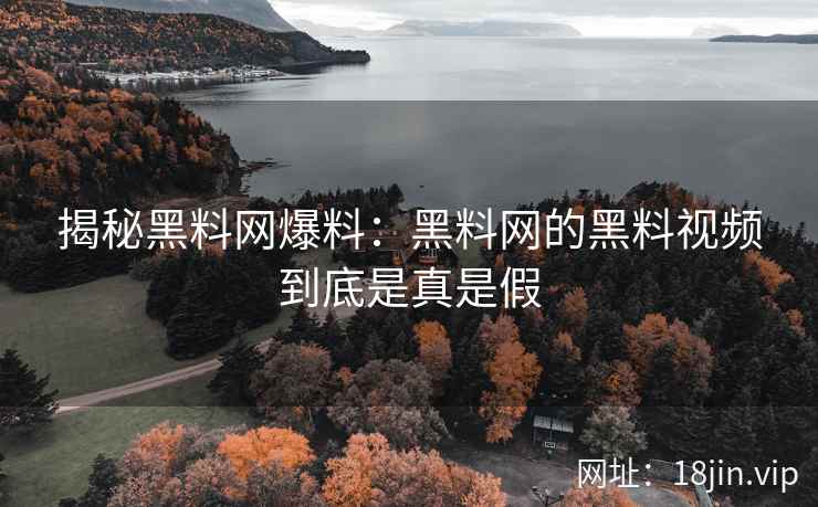 揭秘黑料网爆料：黑料网的黑料视频到底是真是假