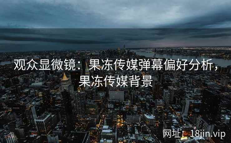 观众显微镜：果冻传媒弹幕偏好分析，果冻传媒背景