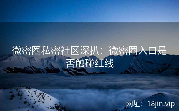 微密圈私密社区深扒：微密圈入口是否触碰红线