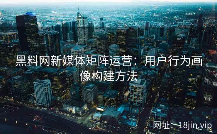 黑料网新媒体矩阵运营：用户行为画像构建方法