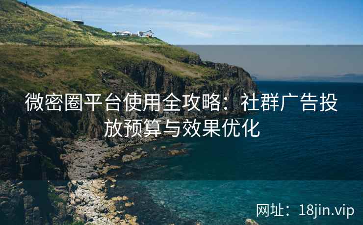 微密圈平台使用全攻略：社群广告投放预算与效果优化
